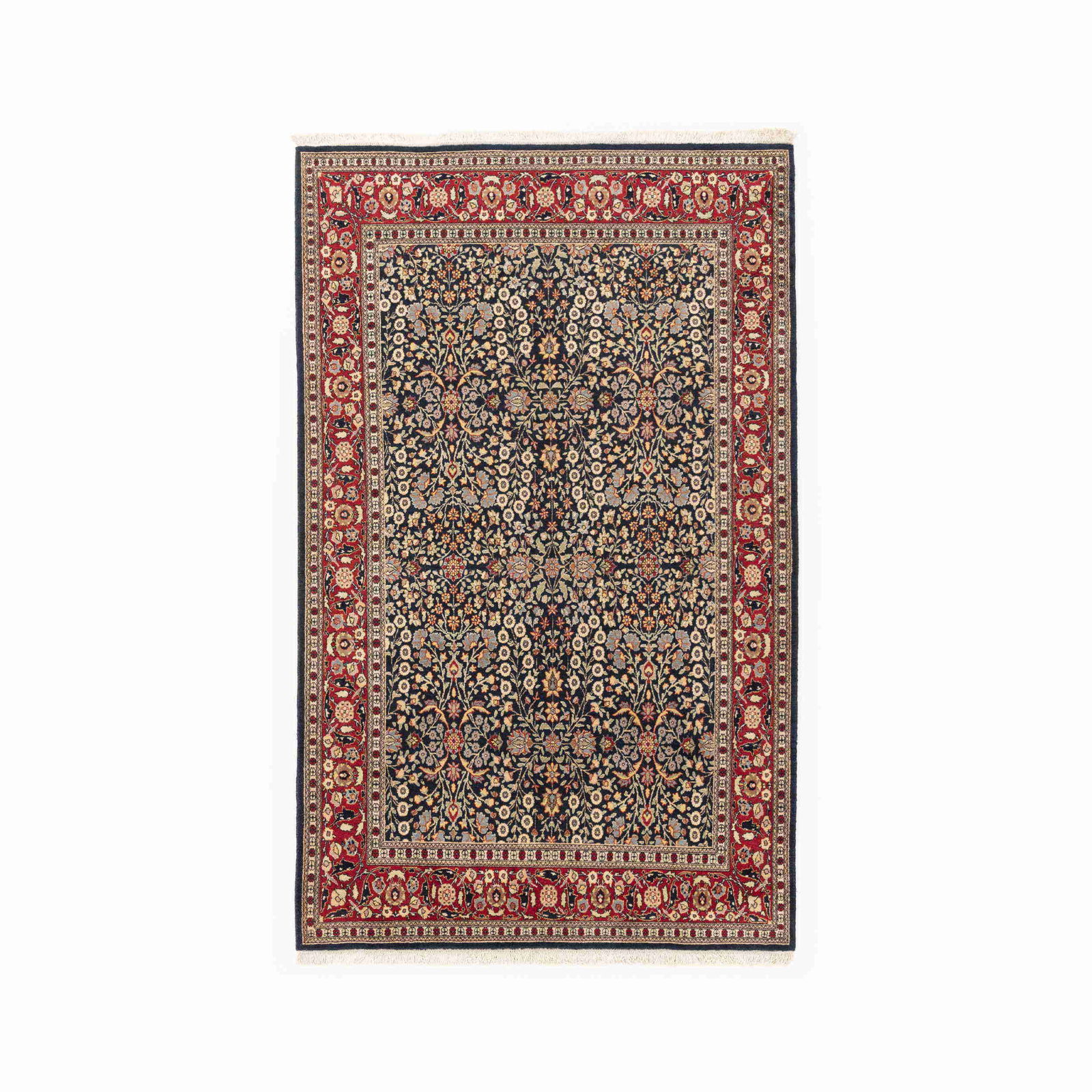 Authentic Handmade Hereke Wool on Cotton Carpet 63.8 x 103.1: Authentic Handmade Hereke Wool on Cotton Carpet 63.8 x 103.1 This exquisite carpet features an authentic handmade design from Hereke, crafted with a luxurious combination of wool on cotton. Known for
