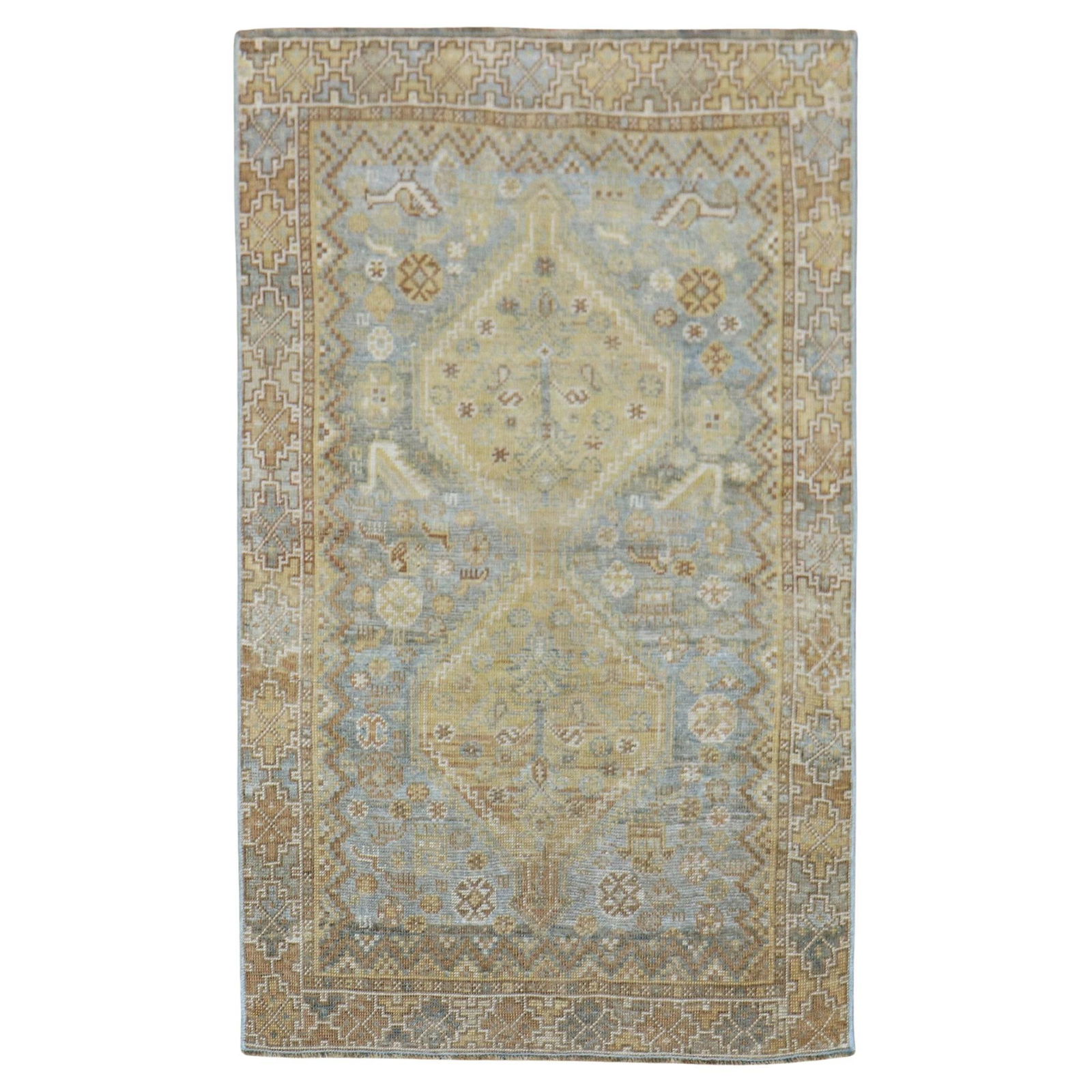 Early 20th Century Tabriz Persian Tribal Wool Throw Rug 31 x 49: Early 20th Century Tabriz Persian Tribal Wool Throw Rug 31 x 49 This exquisite Vintage Persian Tribal Throw Rug showcases the artistry of early 20th-century weaving. Crafted in the Tabriz style, this