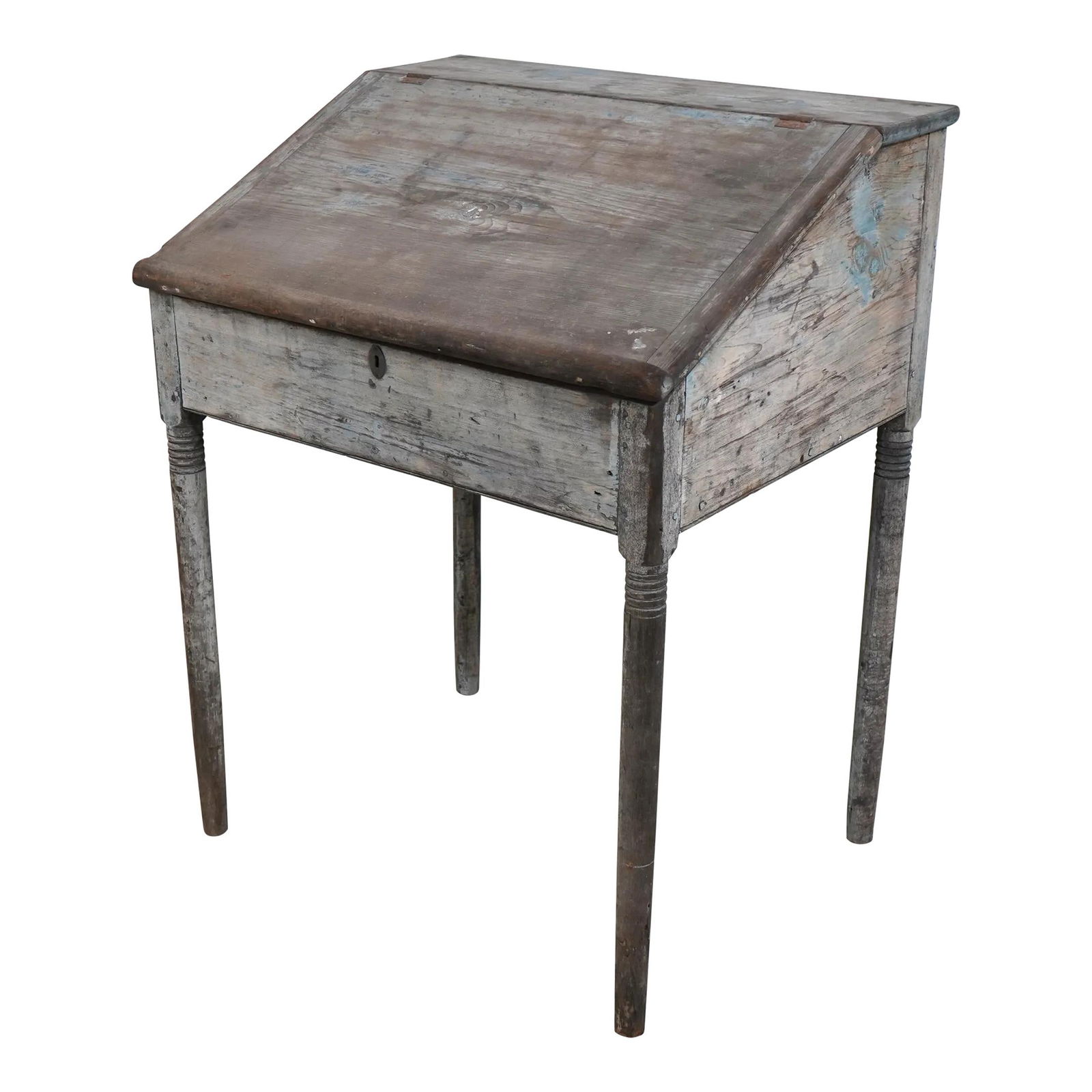 200 Year Old Antique Primitive Schoolmaster's Desk Wood Brown Finish: 200 Year Old Antique Primitive Schoolmaster's Desk Wood Brown Finish This Antique Early American Primitive Schoolmaster's Desk showcases remarkable craftsmanship from approximately 200 years ago. Cons