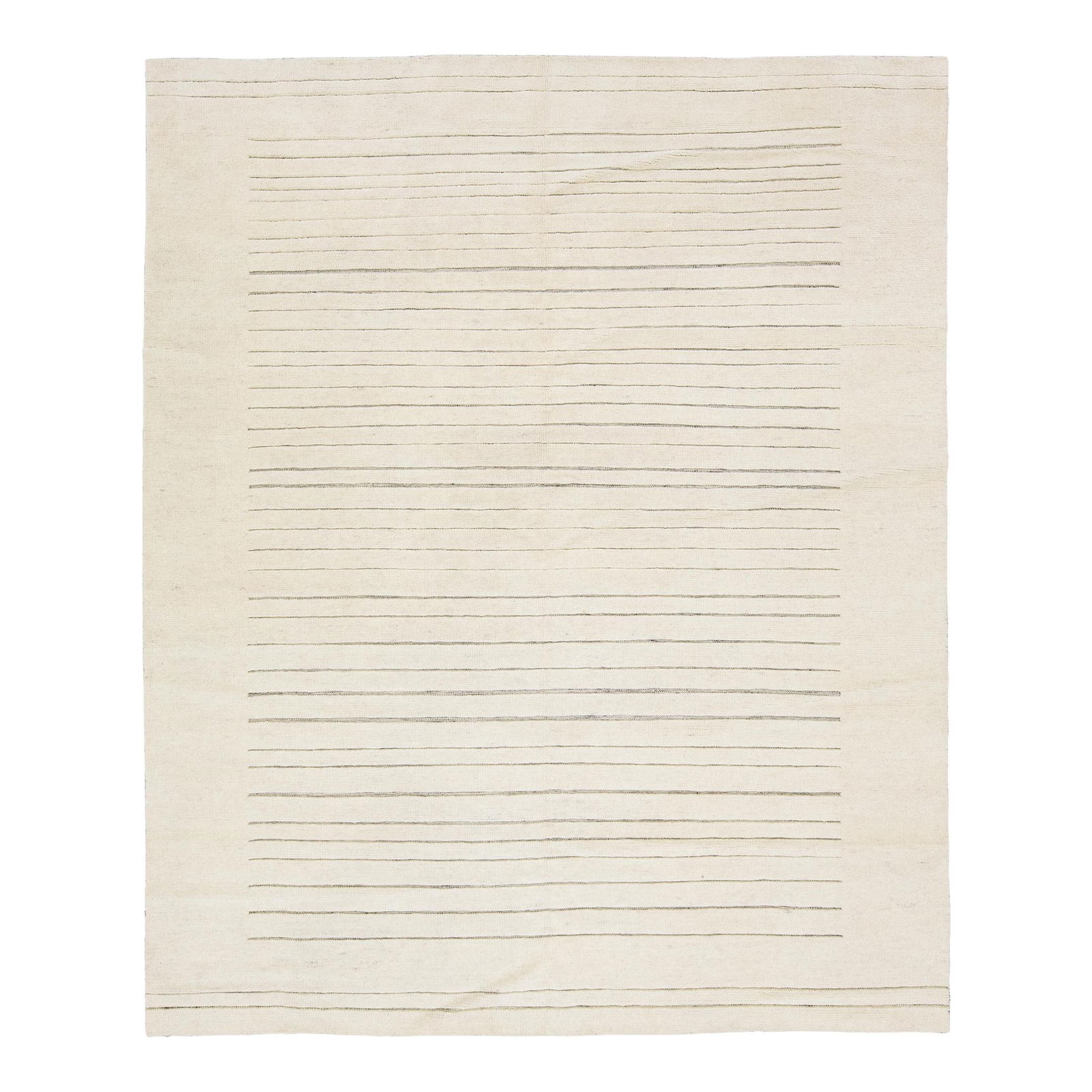 Handcrafted Modern Moroccan Ivory Wool Rug 8' x 10' Stripe Design: Handcrafted Modern Moroccan Ivory Wool Rug 8' x 10' Stripe Design This modern Moroccan style rug is exquisitely handcrafted with a luxurious geometric design in elegant ivory tones. Perfect for adding