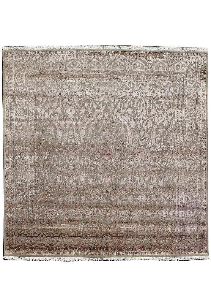 Handmade 8'2 x 7'10 Wool Silk Rug Geometric Patterns: Handmade 8'2 x 7'10 Wool Silk Rug Geometric Patterns Free continental US Shipping Enhance your living space with this stunning handmade rug, featuring bold geometric patterns and vibrant colors that b