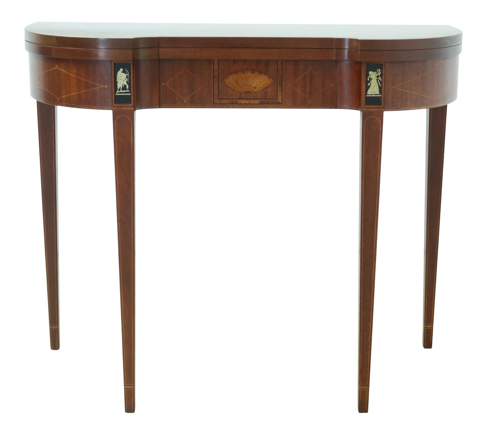 Baker Historic Charleston Neoclassical Mahogany Game Table Flip-Top: Baker Historic Charleston Neoclassical Mahogany Game Table Flip-Top This exquisite Baker Neoclassical Style Mahogany Game Table is a stunning addition to any home. Crafted from high-quality mahogany,