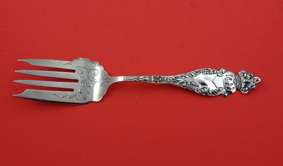 Baker-Manchester Spartan Sterling Silver Cold Meat Fork 7.5" Brite-Cut: Baker-Manchester Spartan Sterling Silver Cold Meat Fork 7.5" Brite-Cut This exquisite cold meat fork from the Spartan pattern by Baker-Manchester is crafted from high-quality sterling silver. Measurin