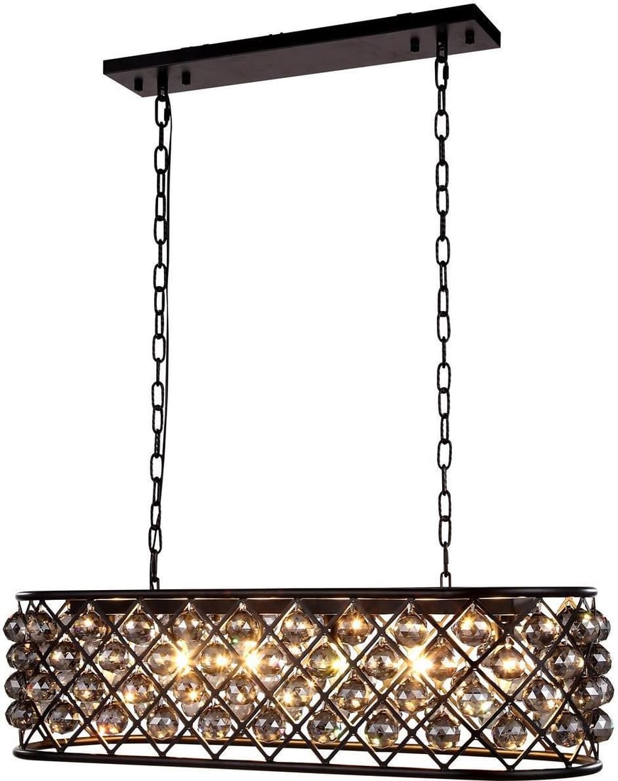 Elegant Lighting Madison Crystal Island Pendant Lamp UL-Listed Mocha Brown: Elegant Lighting Madison Crystal Island Pendant Lamp UL-Listed Mocha Brown Illuminate your space with the elegant Hand-Polished Crystal Island Pendant Lamp from the Madison collection. This stunning p