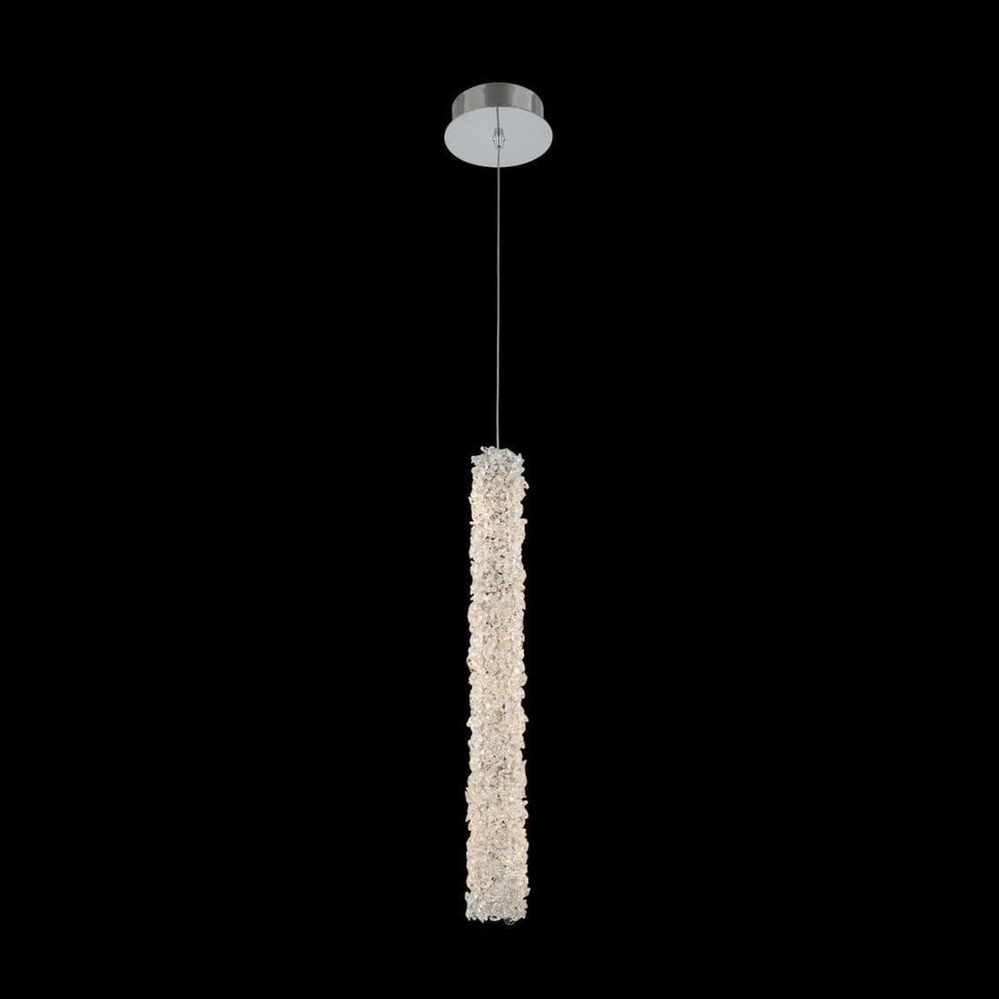 Kalco Lina 22 Inch LED Mini Pendant Light Chrome Crystal Dimmable: Kalco Lina 22 Inch LED Mini Pendant Light Chrome Crystal Dimmable Illuminate your space with the Lina 22-Inch LED Chrome Pendant Light, a stunning blend of modern design and functionality. This elegan
