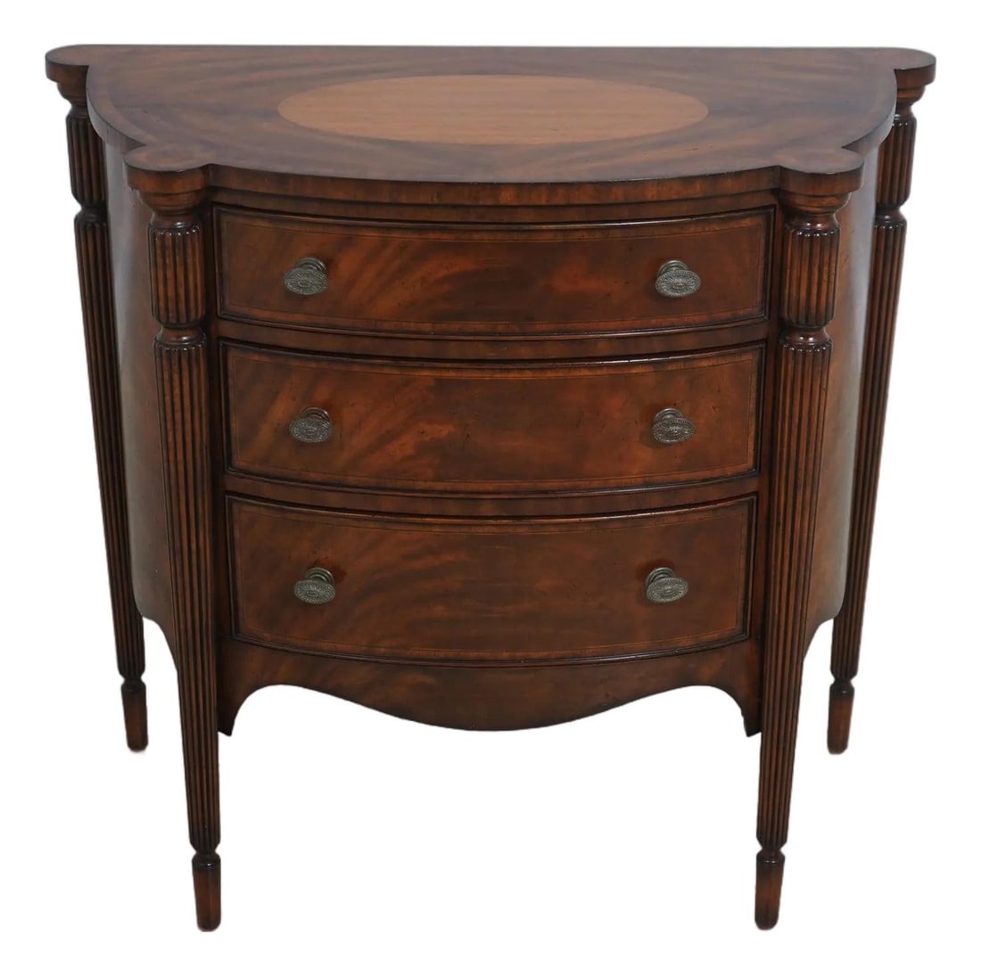 Mahogany Three Drawer Commode in Sheraton Design by Maitland Smith (1 of 10)