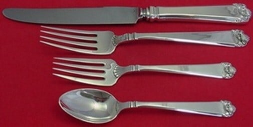 Watson George II Sterling Silver 4-Piece Dinner Setting: Watson George II Sterling Silver 4-Piece Dinner Setting Elevate your dining experience with this vintage 4-Piece Place Setting in the elegant George II pattern by Watson. Crafted from high-quality ste