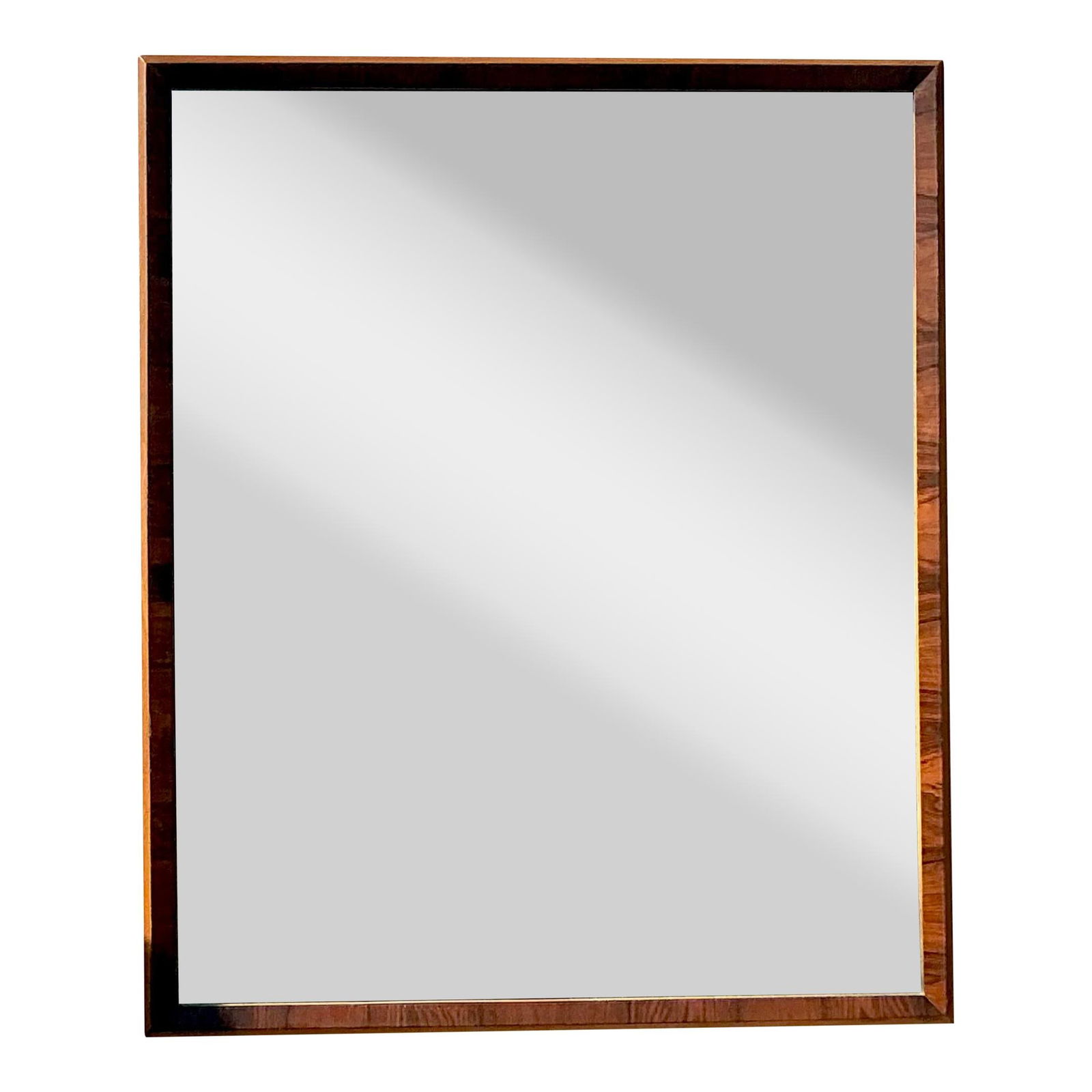 Vintage Mid-Century Modern Burl Wood Mirror 38.25 x 48.5 Elegant Decor (1 of 7)