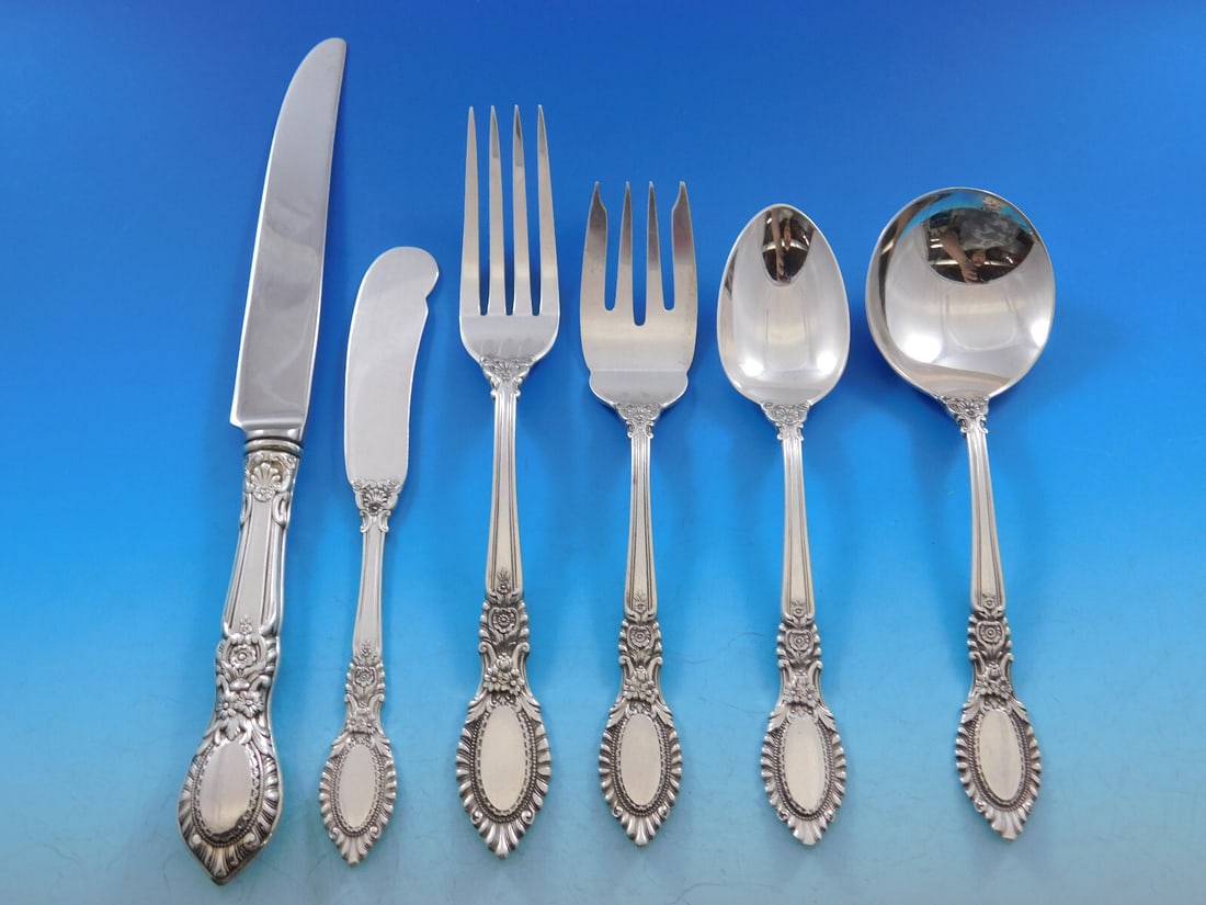 Reed and Barton Guildhall Sterling Silver Flatware Set 49 Pieces with Storage Chest: Reed and Barton Guildhall Sterling Silver Flatware Set 49 Pieces with Storage Chest Discover the timeless elegance of the Guildhall by Reed and Barton Sterling Silver Flatware Set, featuring 49 exquis