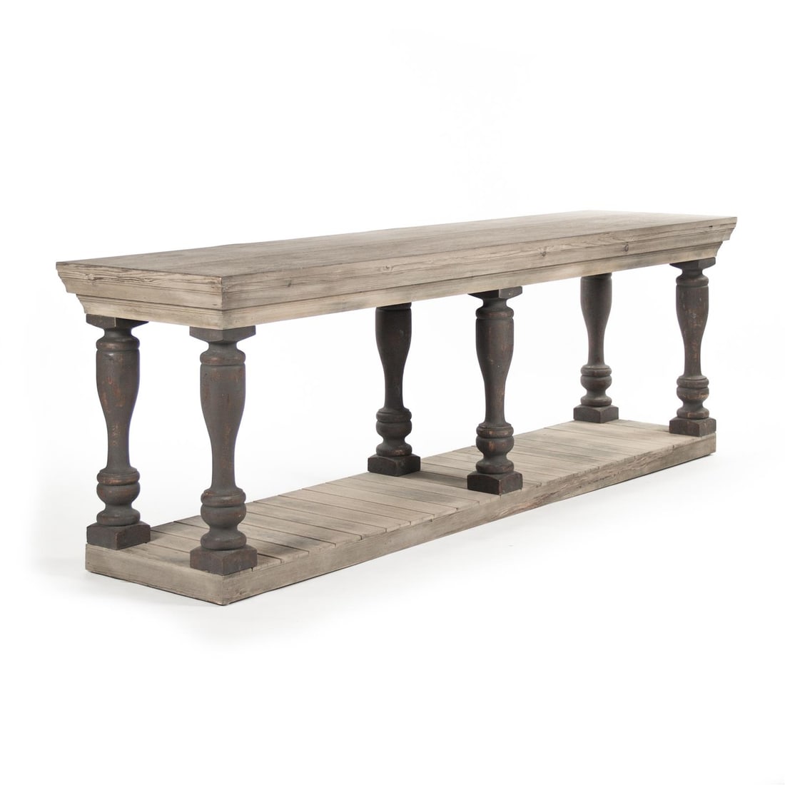 Zentique Bartek Transitional Console Table Oyster Gray Finish: Zentique Bartek Transitional Console Table Oyster Gray Finish Introducing the Elegant Oyster Gray Console Table, a stunning addition to your living space. Crafted from high-quality wood, this table fe