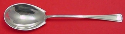 Dominick & Haff Virginia Sterling Silver Lettuce Spoon 8 3/8": Dominick & Haff Virginia Sterling Silver Lettuce Spoon 8 3/8" This exquisite serving spoon is a stunning example of the Virginia pattern by Dominick & Haff. Crafted from high-quality sterling silver,