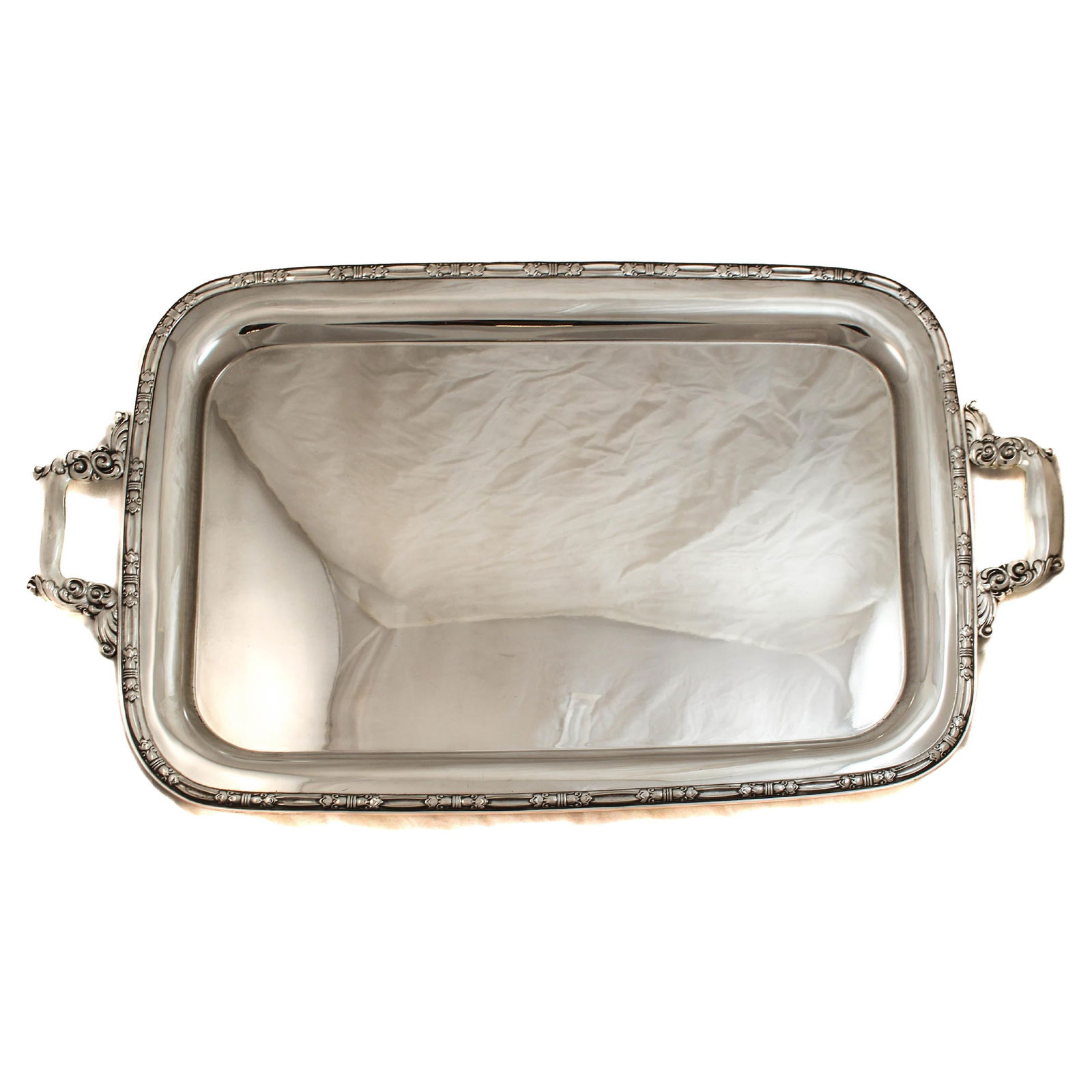 Large Sterling Silver Tray with Handles by Manchester Silver Company circa 1910 (1 of 6)