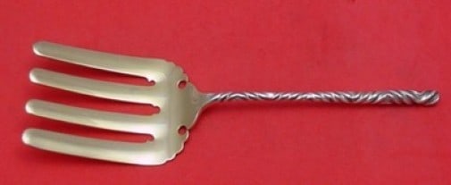 Whiting Double Twist #9 Sterling Silver 9 Inch Gold Washed Asparagus Fork: Whiting Double Twist #9 Sterling Silver 9 Inch Gold Washed Asparagus Fork This exquisite asparagus fork from Whiting features the elegant Double Twist #9 pattern and is crafted from sterling silver wi