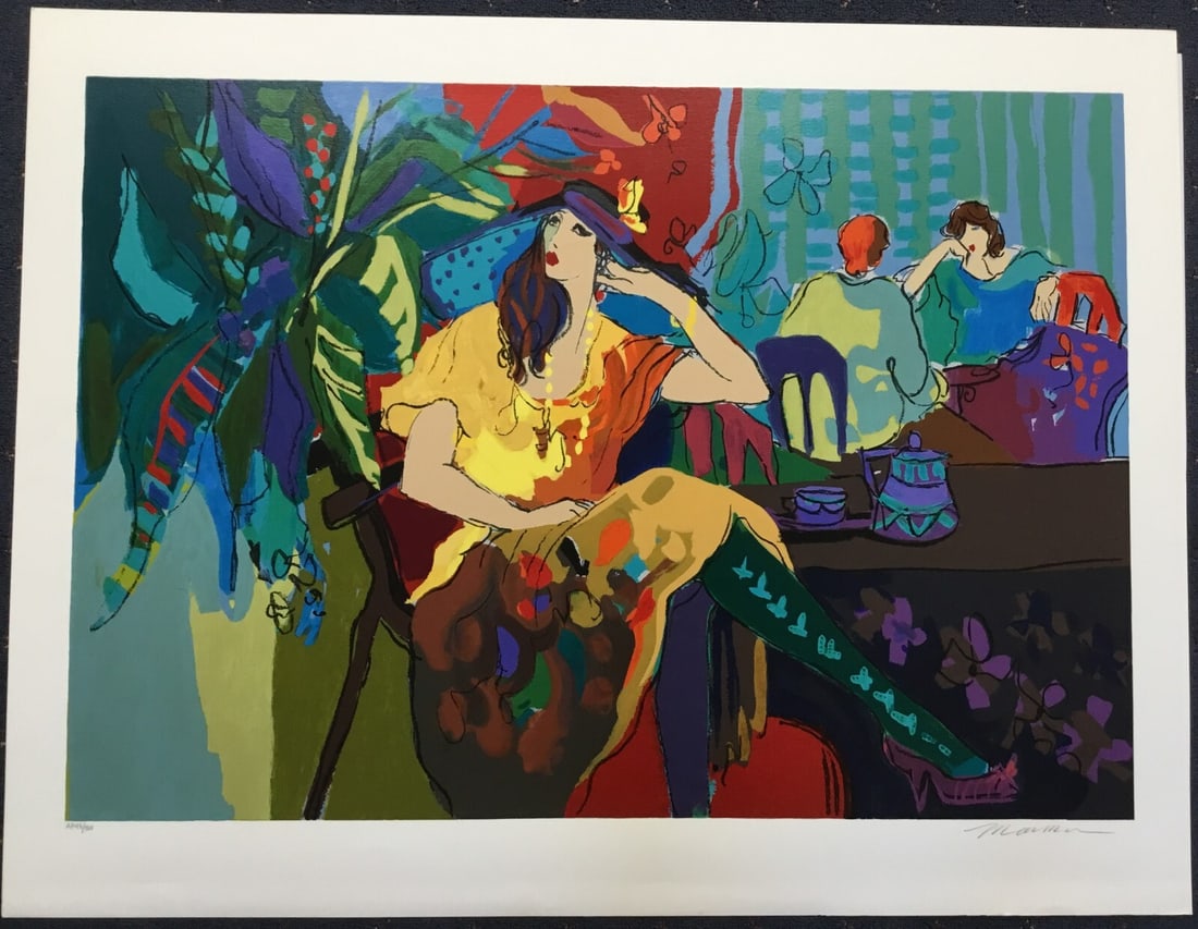 Isaac Maimon Table For One AP Signed Limited Edition Serigraph Print 30 x 40: Isaac Maimon Table For One AP Signed Limited Edition Serigraph Print 30 x 40 Introducing the stunning 'Table For One' by Isaac Maimon, an exquisite serigraph print that captures the essence of contemp