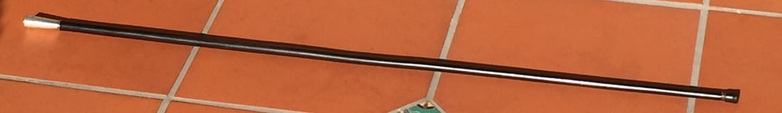 1930 Art Deco French Sterling Silver Ebony Walking Stick Monogram A.N.M.: 1930 Art Deco French Sterling Silver Ebony Walking Stick Monogram A.N.M. Discover the elegance of this 1930 Art Deco French walking stick, expertly crafted from sterling silver and rich ebony wood. Th