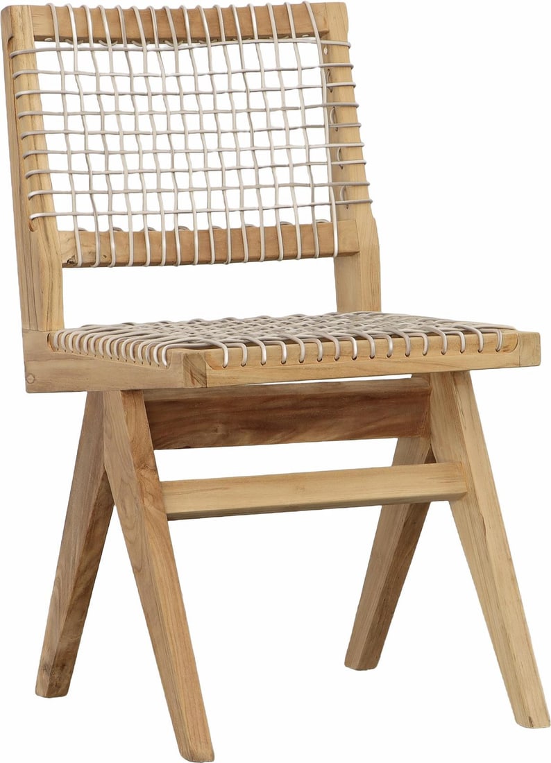 Margit Outdoor Dining Chair Natural Wood Frame Taupe Weave: Margit Outdoor Dining Chair Natural Wood Frame Taupe Weave Introducing the Margit Outdoor Dining Chair, a perfect blend of modern elegance and functionality. Crafted with a sturdy teak wood frame, thi