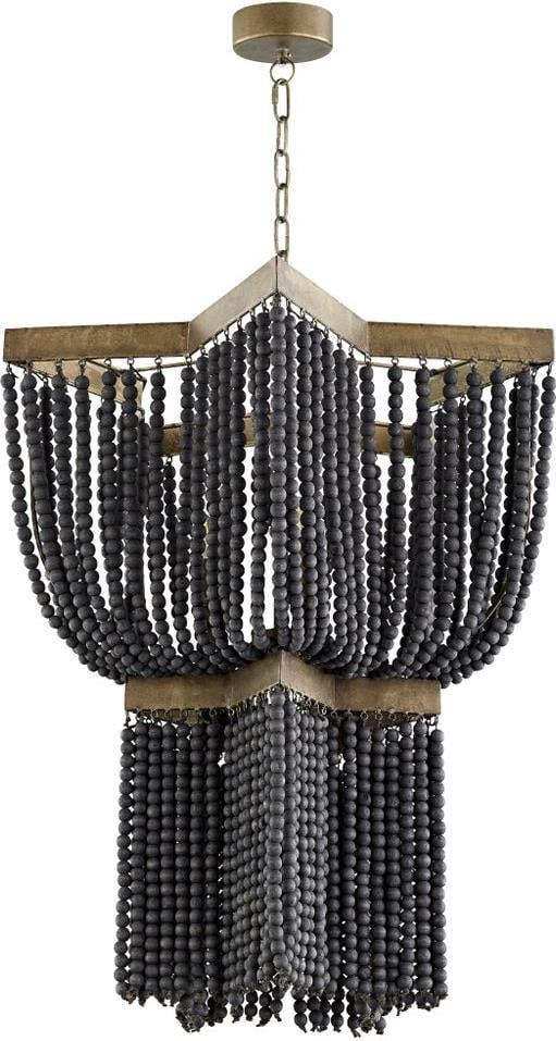 Cyan Estrella Rustic Pendant Light Tinted Raw Iron 3-Bulb: Cyan Estrella Rustic Pendant Light Tinted Raw Iron 3-Bulb Illuminate your space with this elegant pendant light, featuring a captivating blend of iron and wood. This 3-light pendant is part of the Est