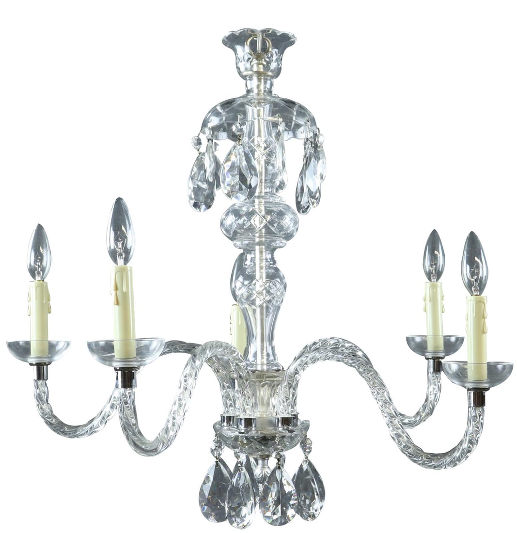Platinum Cut Glass 6-Light Rococo Bowl Chandelier (1 of 6)