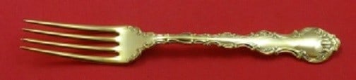 Gorham Strasbourg Vermeil Gold Regular Fork 7 Inch Sterling Silver: Gorham Strasbourg Vermeil Gold Regular Fork 7 Inch Sterling Silver This elegant 7" regular fork is part of the Strasbourg pattern by Gorham, crafted from high-quality sterling silver with a vermeil (g