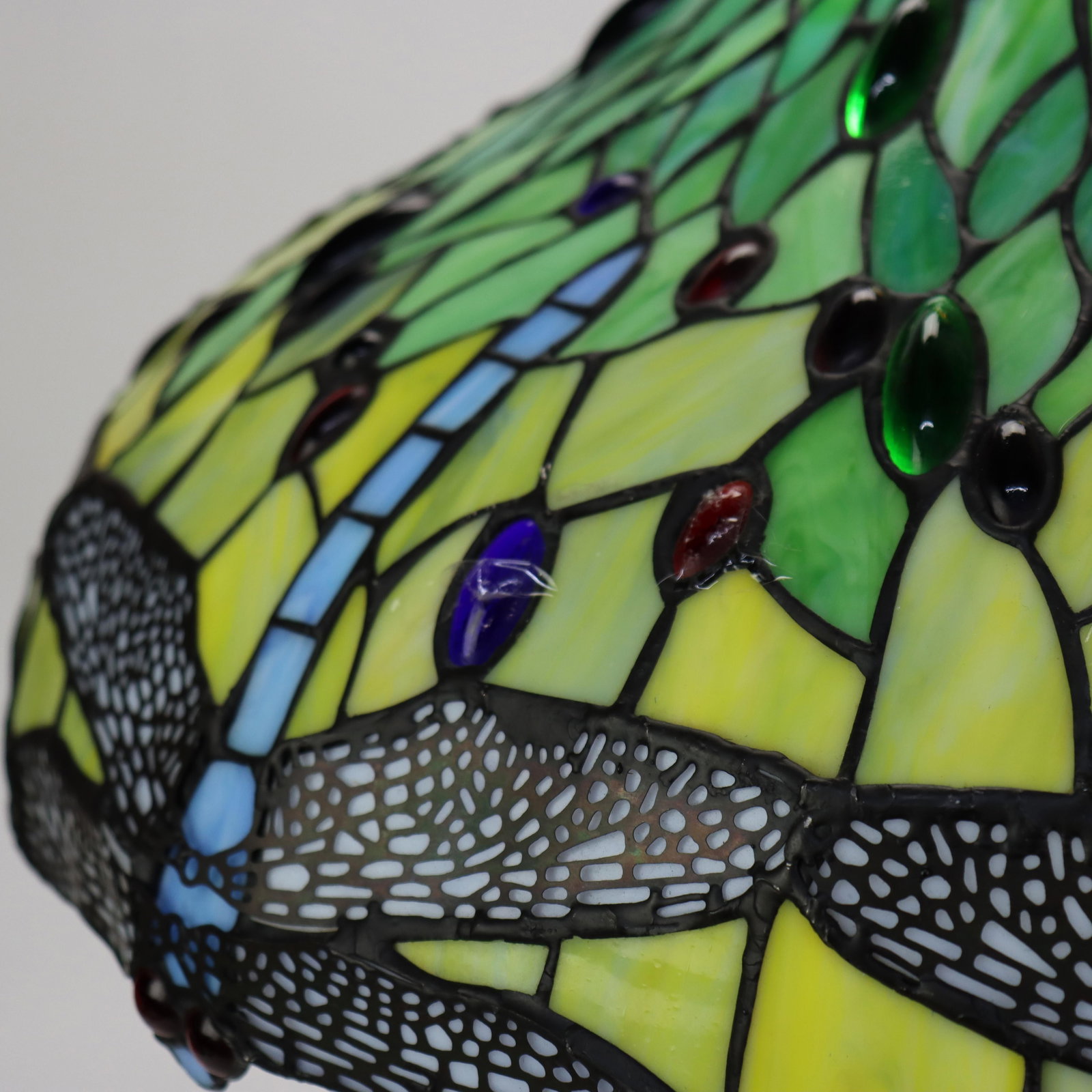 20th Century Arts & Crafts Dragonfly Stained Glass Table Lamp - 7