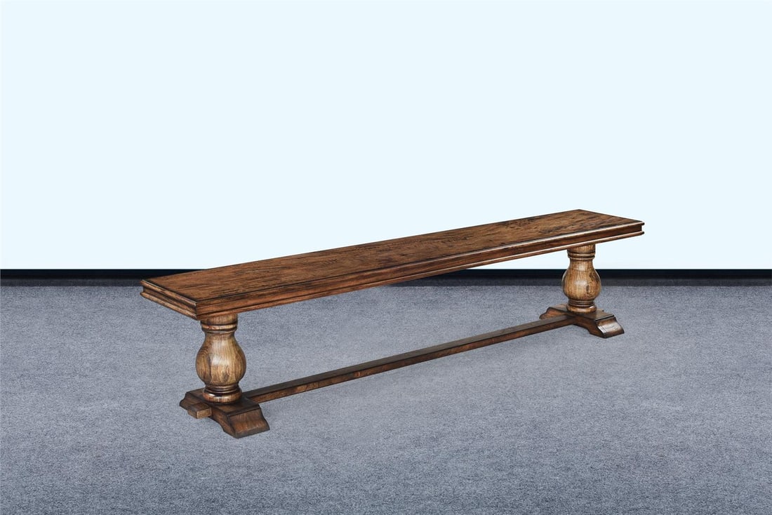 Salvadore Rustic Pecan Bench 18H x 82W x 14D (1 of 4)