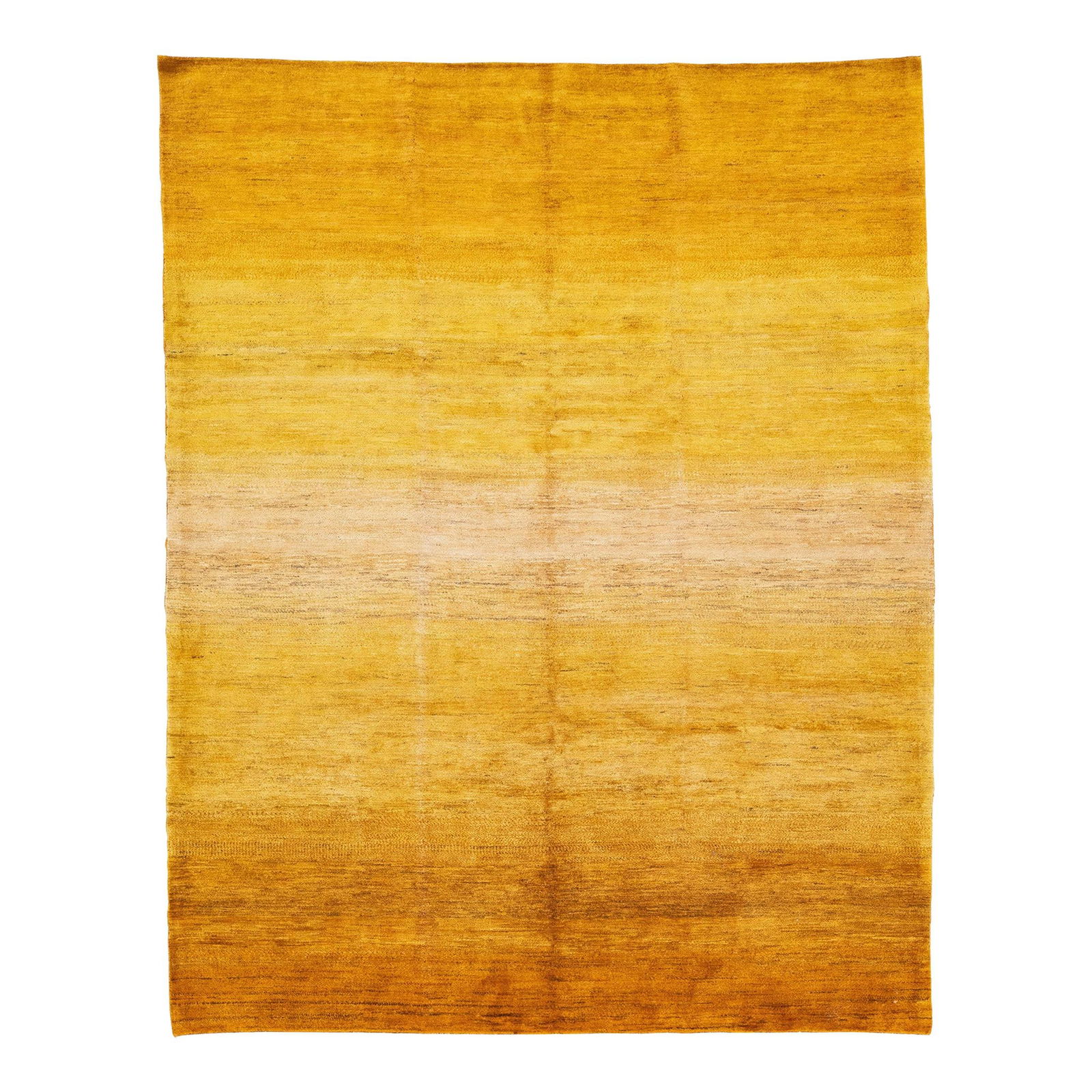 Modern Handmade Gabbeh Yellow Wool Rug 7'3 x 9'3: Modern Handmade Gabbeh Yellow Wool Rug 7'3 x 9'3 Enhance your living space with this stunning Gabbeh-style hand-woven wool rug. Featuring a vibrant yellow and beige color scheme, this rug showcases a