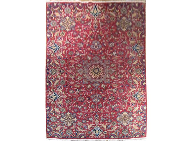 Genuine Persian Esfahan Wool Rug 6.11 x 9.3 Premium Quality: Genuine Persian Esfahan Wool Rug 6.11 x 9.3 Premium Quality Free continental US Shipping Enhance your living space with this exquisite Genuine Persian Esfahan Wool Rug, measuring 6.11 x 9.3 feet. Know