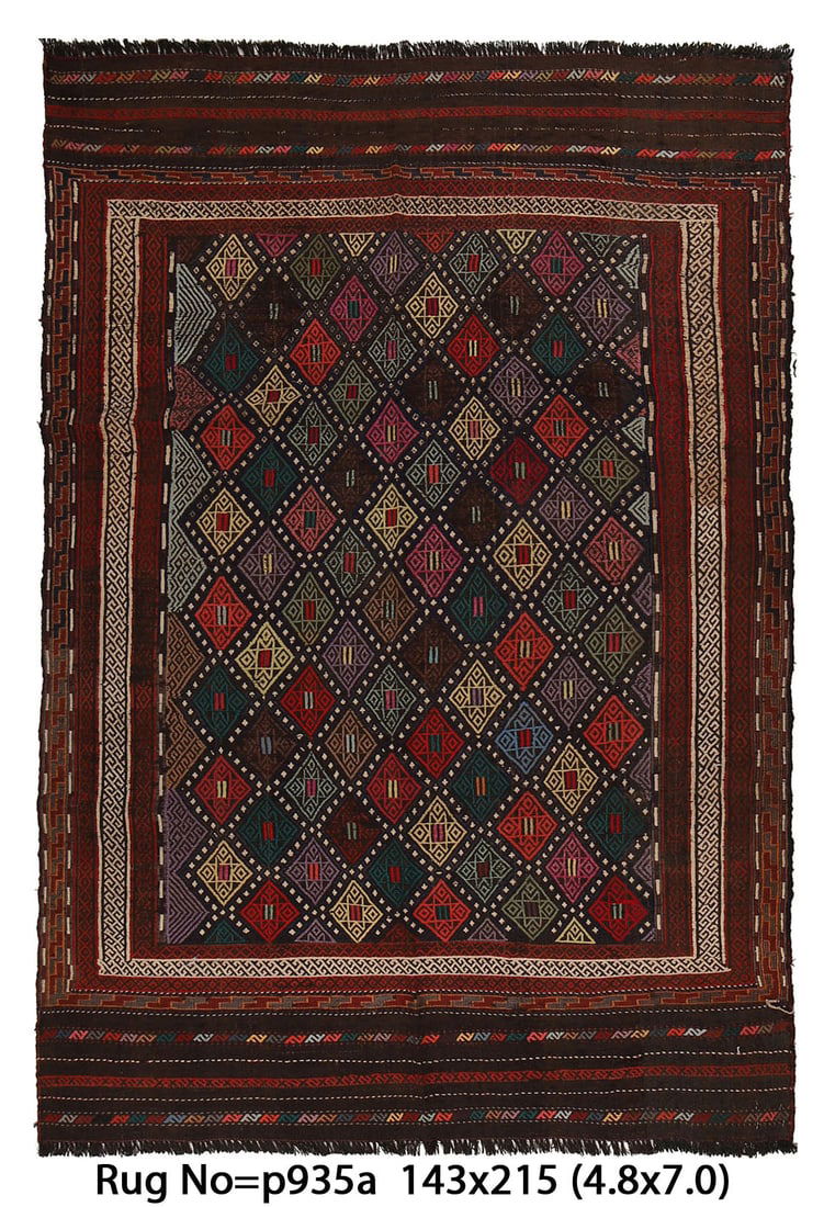 4.8 x 7.1 Tribal Afghan Wool Handmade Area Rug (1 of 8)