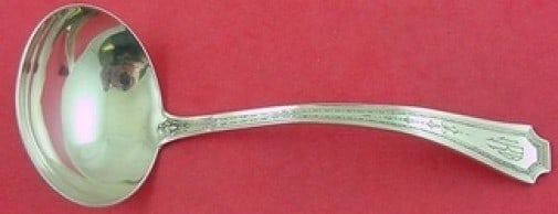 Durgin Colfax Sterling Silver 6 inch Gravy Ladle Monogrammed: Durgin Colfax Sterling Silver 6 inch Gravy Ladle Monogrammed This exquisite 6" gravy ladle is part of the Colfax pattern by Durgin, crafted in sterling silver. Originally issued in 1922, the Colfax pa