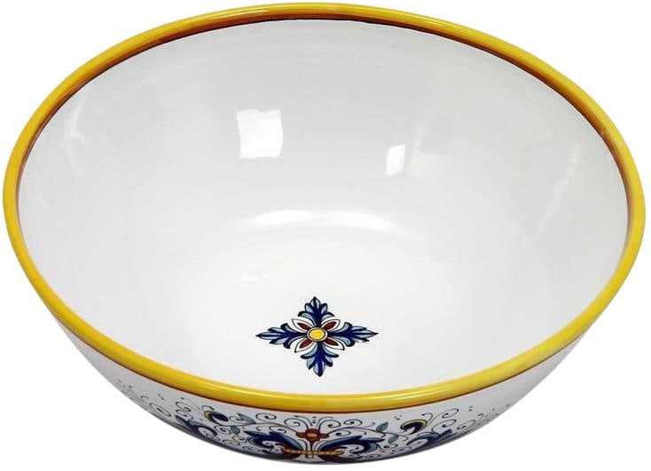 Elegant Ricco Deruta Ceramic Serving Bowl 14.5 inch: Elegant Ricco Deruta Ceramic Serving Bowl 14.5 inch Elevate your dining experience with this Italian-Inspired Ricco Deruta Serving Bowl, a stunning addition to any vintage kitchenware collection. Craf