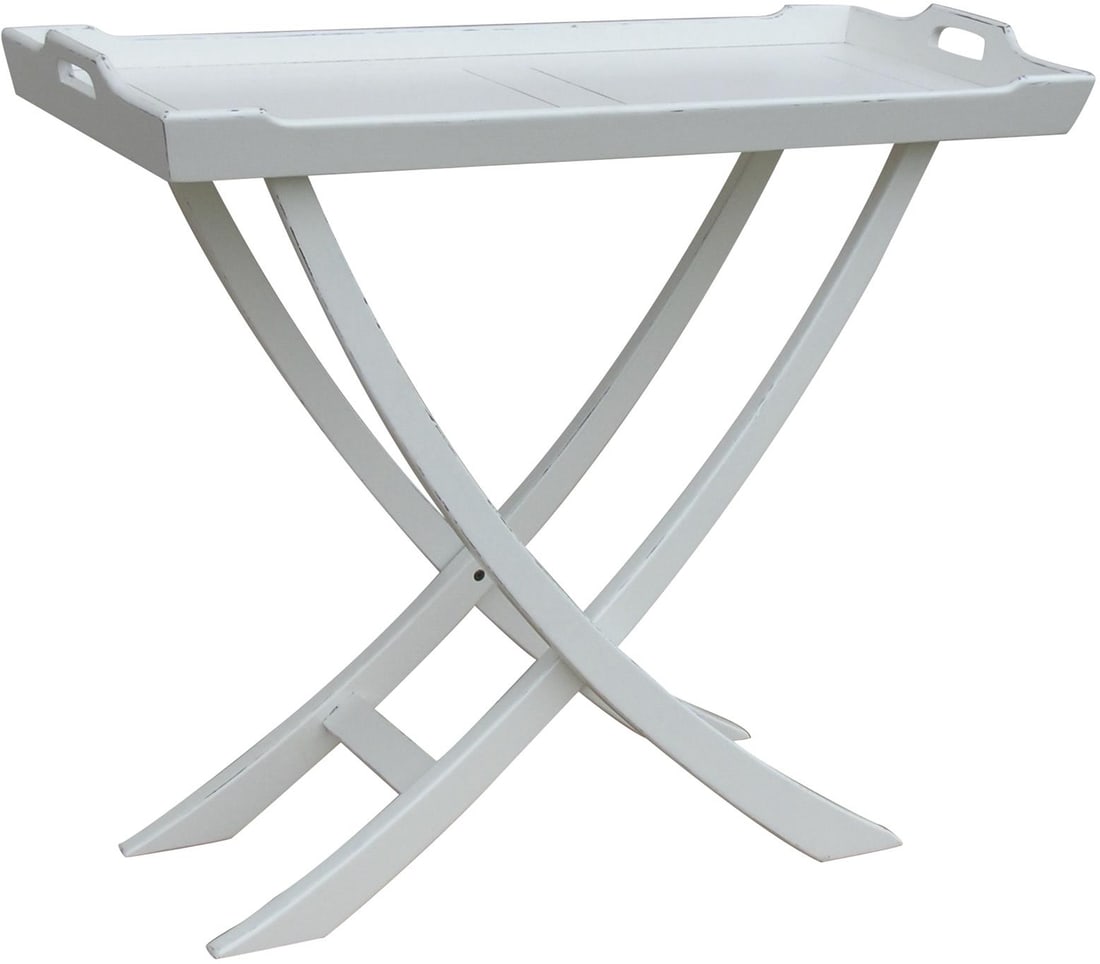 Trade Winds Chedi Collection Mahogany Tray Console Table: Trade Winds Chedi Collection Mahogany Tray Console Table Enhance your living space with this versatile Mahogany Tray Console from the Chedi Collection. This stylish piece features a painted white fini