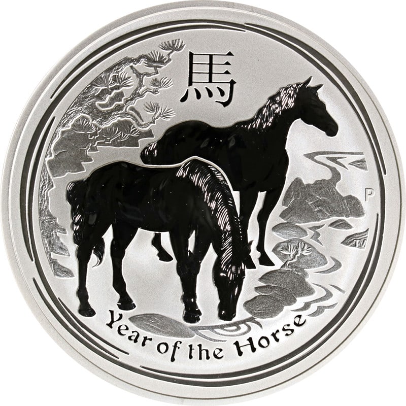 10 oz Silver Coin 2014 Year of the Horse Lunar Series II Australia Uncirculated: 10 oz Silver Coin 2014 Year of the Horse Lunar Series II Australia Uncirculated This 2014 Australia 10 Ounce Silver coin from the Lunar Series II celebrates the Year of the Horse. Struck in .999 fine