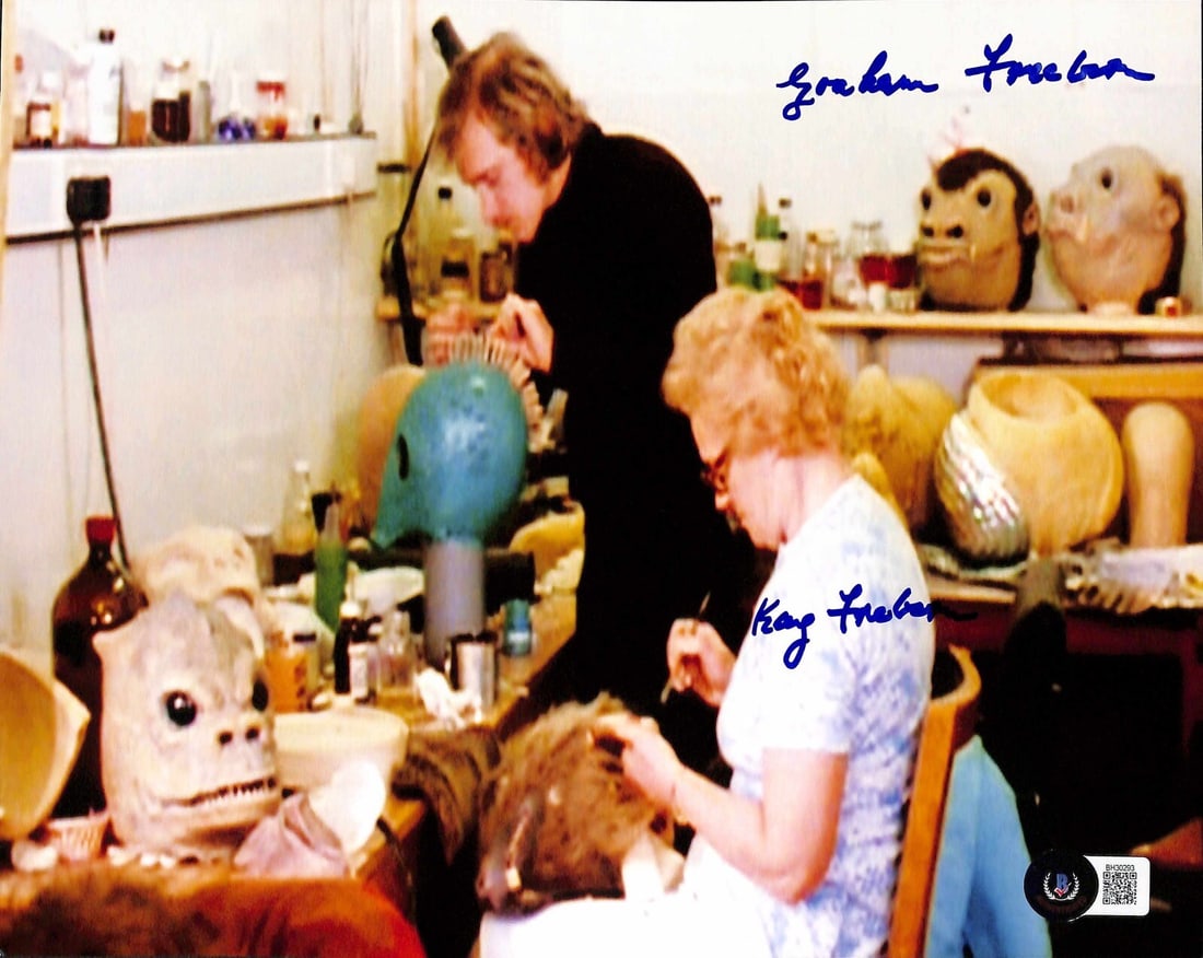 Autographed 8x10 Photo by Kay Freeborn Star Wars Makeup Artist Beckett Certified: Autographed 8x10 Photo by Kay Freeborn Star Wars Makeup Artist Beckett Certified This is an original 8x10 photograph signed by Kay Freeborn, who worked in the makeup department on the original Star Wa