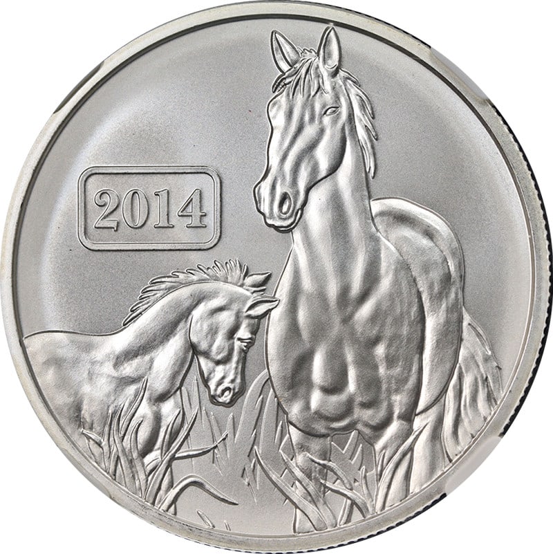NGC MS70 Early Releases 2014 Tokelau $5 Year of the Horse Silver Coin: NGC MS70 Early Releases 2014 Tokelau $5 Year of the Horse Silver Coin This is an original 2014 Tokelau Silver $5 coin, celebrating the Year of the Horse. Struck in .999 fine silver, this un-used coin
