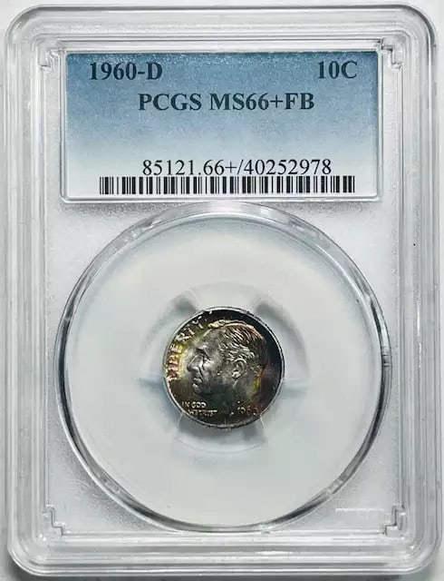 1960 D Silver Roosevelt Dime PCGS MS-66+ FB Uncirculated Denver (1 of 2)