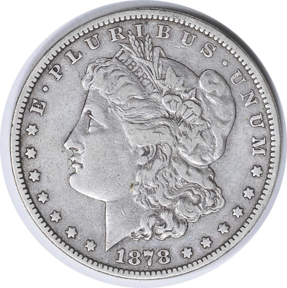 1878-S VAM 26 Morgan Silver Dollar Long Arrow Design Uncertified: 1878-S VAM 26 Morgan Silver Dollar Long Arrow Design Uncertified This 1878-S VAM 26 Morgan Silver Dollar showcases a long arrow shaft design. It is a circulated coin with a grade of Very Fine (VF). Co