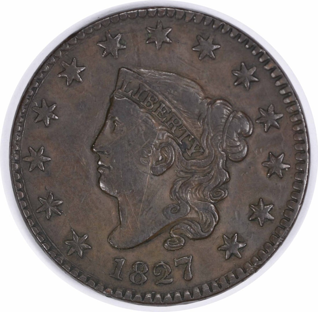 1827 VF Large Cent Coronet Head Copper Coin Uncertified (1 of 2)