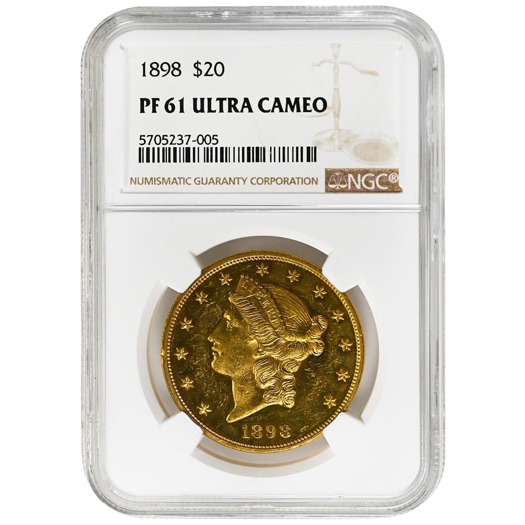 1898 Gold $20 Double Eagle Liberty Head NGC PF61 Ultra Cameo Proof Coin (1 of 2)