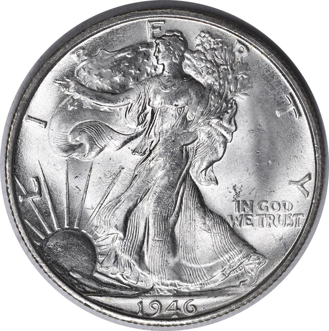 1946-S/S Walking Liberty Silver Half Dollar Choice BU+ Uncertified: 1946-S/S Walking Liberty Silver Half Dollar Choice BU+ Uncertified This stunning 1946-S/S Walking Liberty Silver Half Dollar is a must-have for any coin collector. Featuring the iconic Liberty Walking