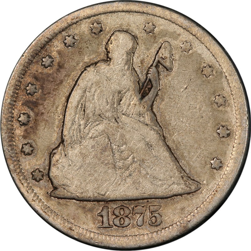 1875-CC Silver Twenty Cent Piece Nice VG Eye Appeal (1 of 2)