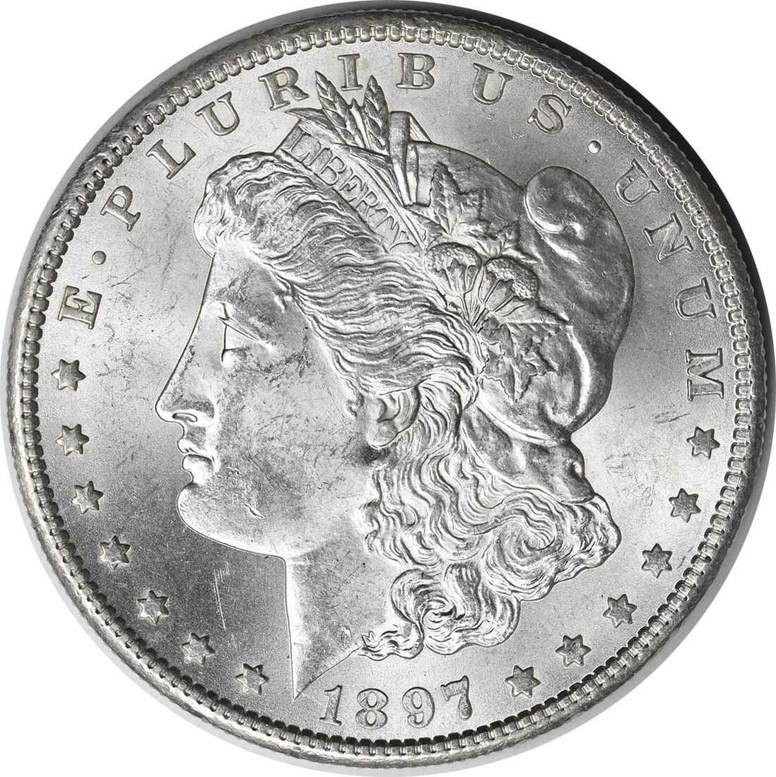 1897-S Morgan Silver Dollar Choice BU Uncertified Coin: 1897-S Morgan Silver Dollar Choice BU Uncertified Coin This 1897-S Morgan Silver Dollar is a stunning piece of numismatic history, featuring an uncirculated grade that reflects its exceptional conditi