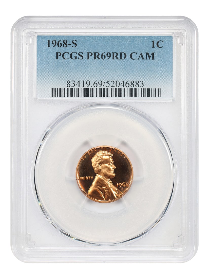 PCGS PR69RD CAM 1968-S Lincoln Cent Proof from San Francisco (1 of 6)