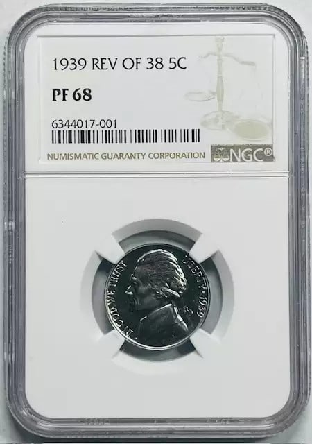 1939 NGC PF 68 Jefferson Nickel Proof Coin (1 of 2)