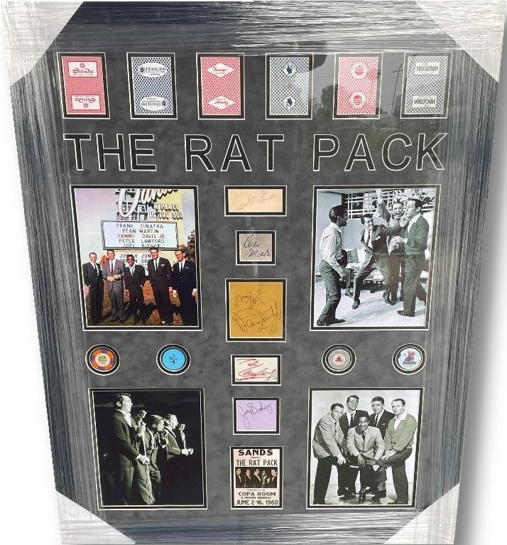 The Rat Pack Framed Photograph Signed by Sinatra Davis Martin Lawford Dickinson JSA (1 of 5)