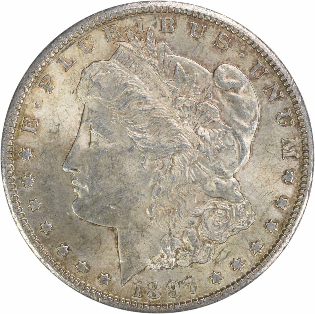 1897-S Morgan Silver Dollar AU Uncertified 90% Silver Coin: 1897-S Morgan Silver Dollar AU Uncertified 90% Silver Coin This 1897-S Morgan Silver Dollar features a striking design by George T. Morgan and is composed of 90% silver and 10% copper. The coin is cla
