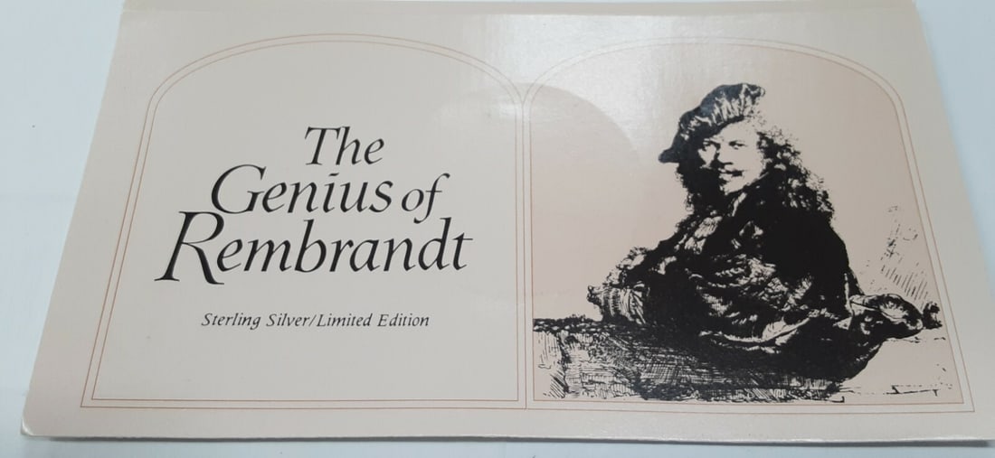 Genius of Rembrandt Nicolaes Ruts Sterling Silver Medal in Original Card: Genius of Rembrandt Nicolaes Ruts Sterling Silver Medal in Original Card This Franklin Mint Genius of Rembrandt proof medal features Rembrandt's Portrait of Nicolaes Ruts. Struck in sterling (.925) si