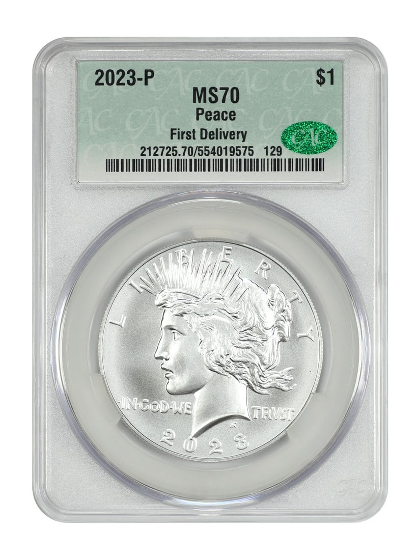 MS70 CACG First Delivery 2023 Philadelphia Peace Dollar $1 Coin (1 of 4)