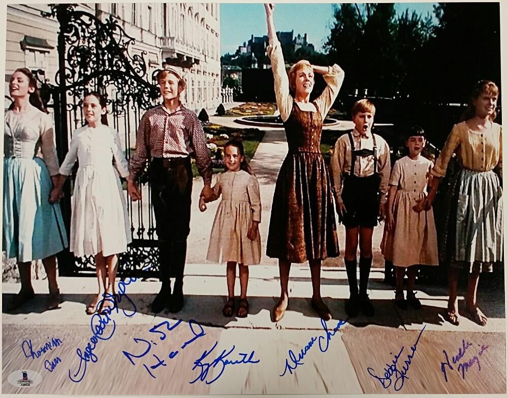 SOUND OF MUSIC 7 Autos Signed 11x14 Photo with Beckett BAS COA: SOUND OF MUSIC 7 Autos Signed 11x14 Photo with Beckett BAS COA This stunning 11x14 photograph from the acclaimed musical 'The Sound of Music' features the authentic signatures of seven cast members, m