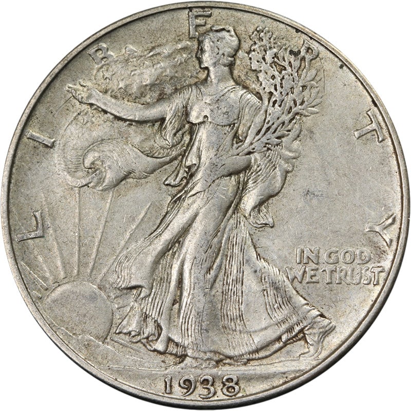 1938-D Walking Liberty Half Silver Coin Choice XF/AU Great Eye Appeal: 1938-D Walking Liberty Half Silver Coin Choice XF/AU Great Eye Appeal This stunning 1938-D Walking Liberty Half showcases exceptional eye appeal and a strong strike. With its beautifully preserved sur