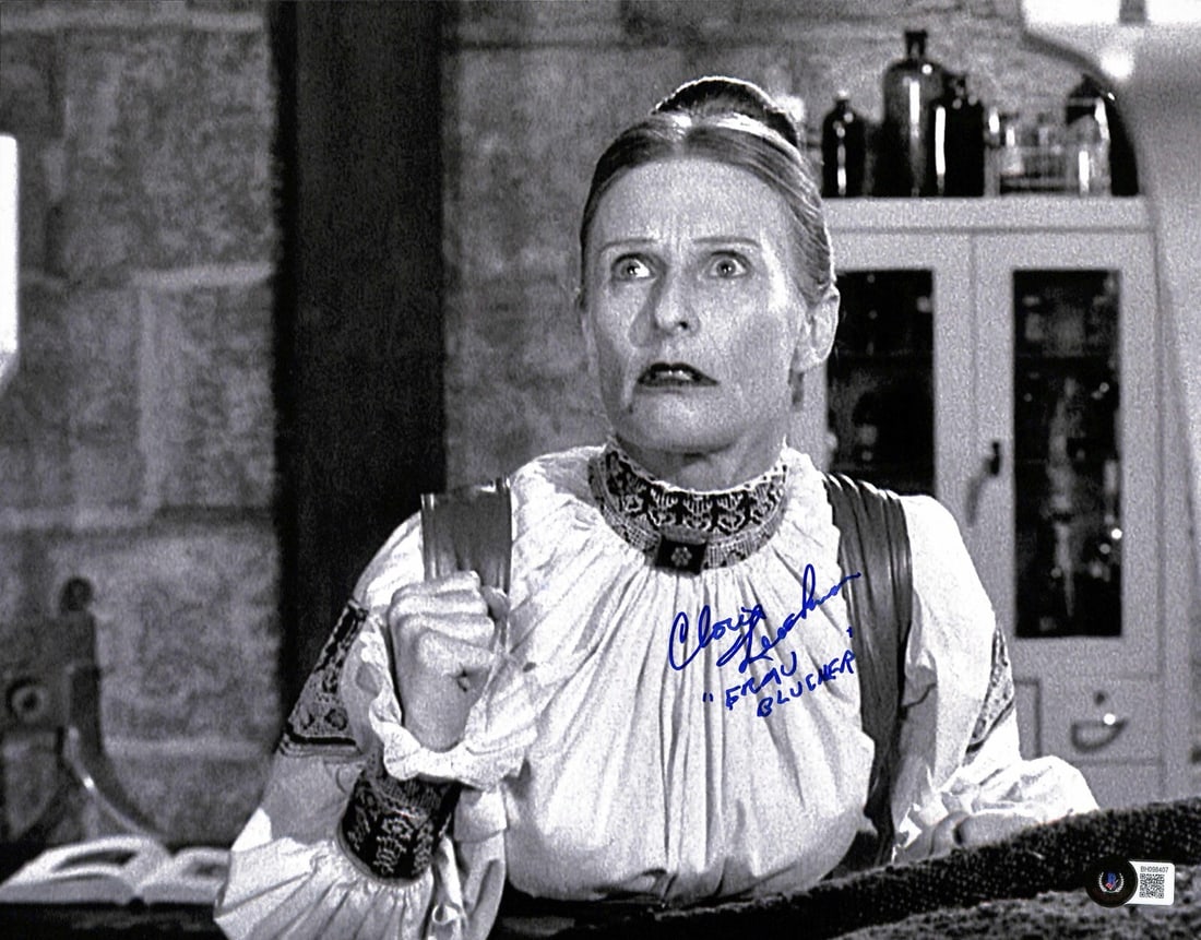 Cloris Leachman Signed 11x14 Young Frankenstein Photo Beckett Authenticated: Cloris Leachman Signed 11x14 Young Frankenstein Photo Beckett Authenticated This is an authentic 11x14 photograph signed by the renowned actress Cloris Leachman, famously known for her role as Frau Bl